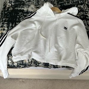 Adidas Originals Cropped Terry Fleece Hoodie Size S